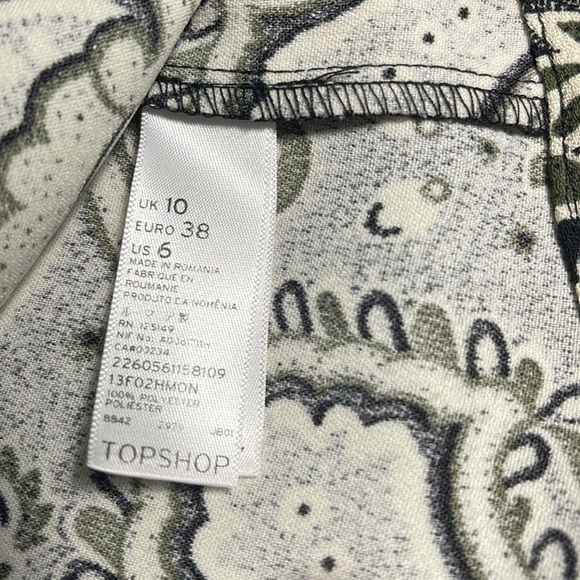 NWT Shop Top, Paisley Women's Sheer sleeve back zippered shirt Size 6 - Picture 10 of 11